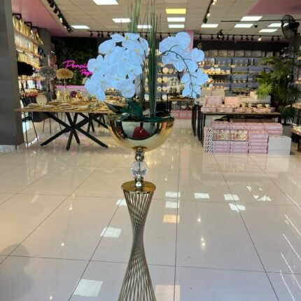 Konsol Vazo Elmas Detay Gold Orkide Arajman Code : 601