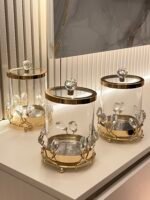 3’Lü Elmas Detaylı Luxury çay şeker kahvelik - Görsel 3