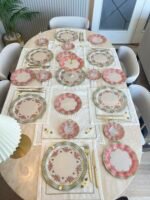 31 Parça Pink Flowers Kahvaltı ve Pasta Seti - Görsel 4