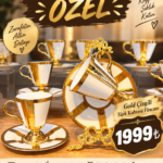 Gold Çizgili Türk Kahvesi Fincanı