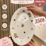 32 cm Kayık Sunum Tabağı*Çiçekli Kısa Kod 1121
