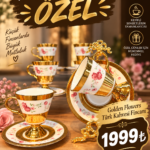 Golden Flowers Türk Kahvesi Fincanı