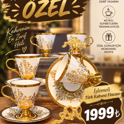 İşlemeli Türk Kahvesi Fincanı