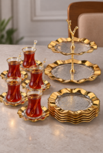 25 PARÇA GOLDEN ÇAY PASTA SETİ 2101 - Görsel 3