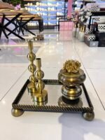4 PARÇA   ESKİTME KOMBİN * TEPSİ + MUMLUK*MERCAN KUTU 44005 - Görsel 2