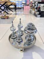 5 PARÇA   GÜMÜŞ KOMBİN * TEPSİ + ALEM*MERCAN KUTU 44002 - Görsel 2